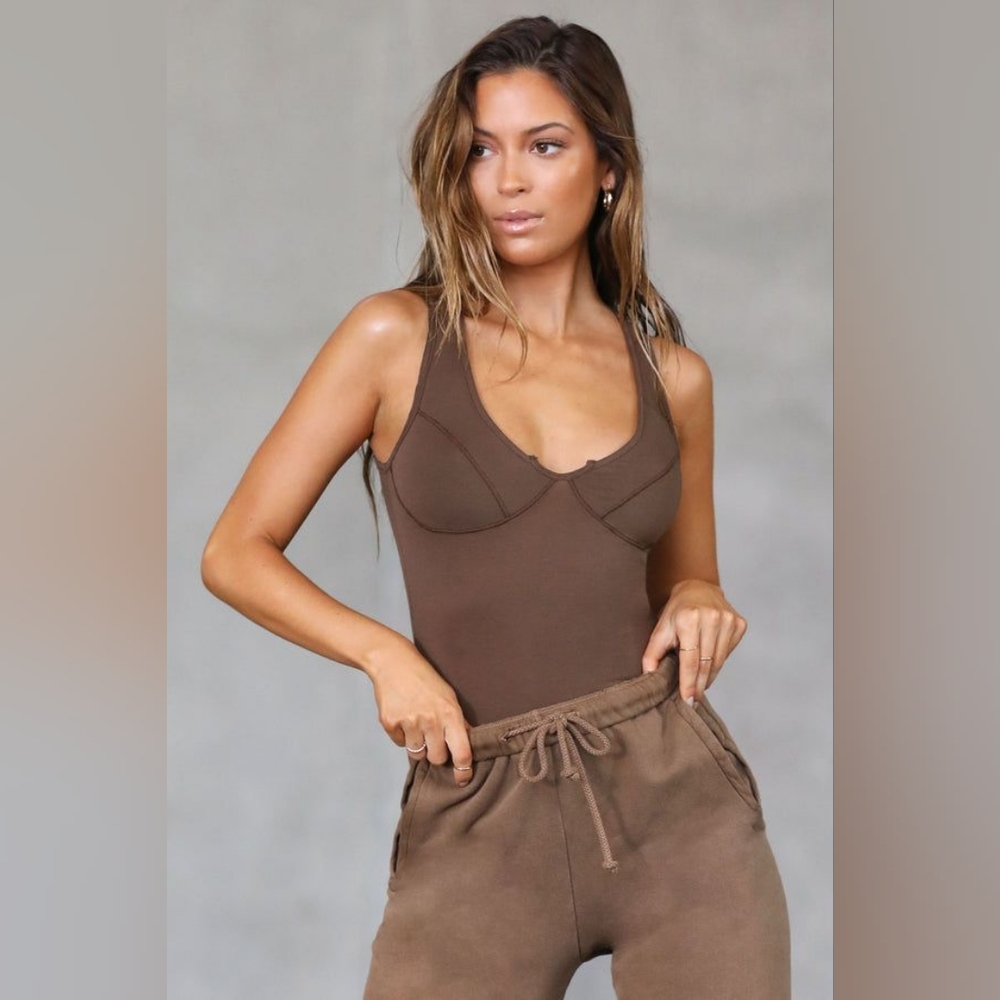 Joah Brown Brown Tank Top